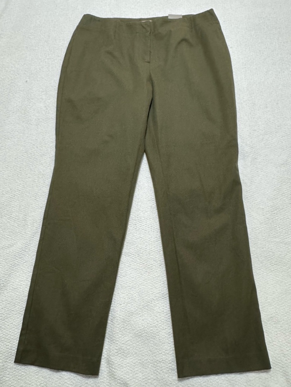 Chicos Size 2(L) Short Capital Stretch Caba Slim Ankle Pants Grape Leaf Green - Picture 10 of 12